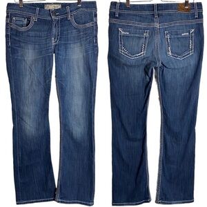 BKE Denim Payton Boot Cut Blue Jeans Mid Rise Textured 31 Short